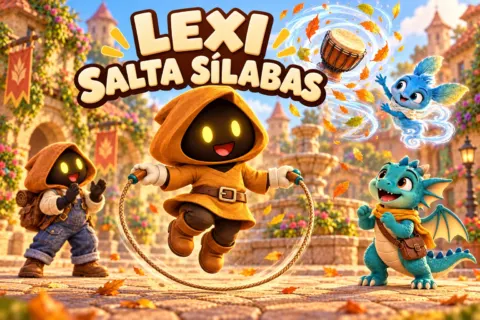 Lexi deportista con su comba en el patio del colegio