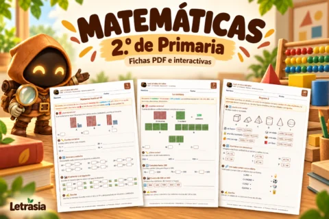 Lexi presenta fichas de Matemáticas de 2.º de Primaria sobre números hasta 99, la centena y cuerpos geométricos.